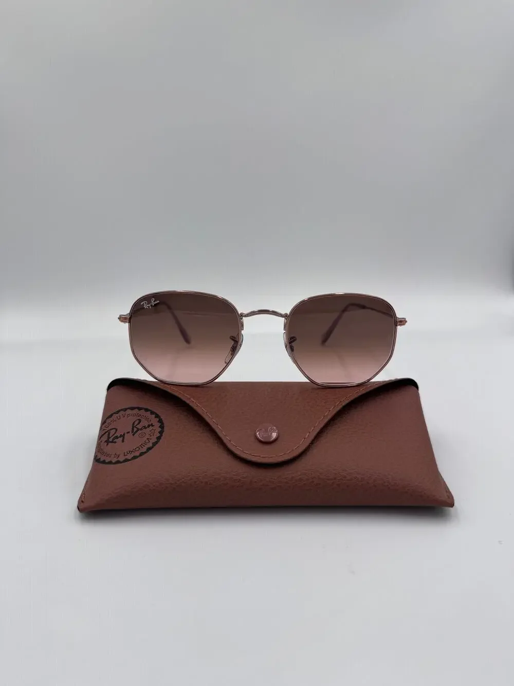 Ray-Ban RB3583-N Sunglasses Rose Gold Frame Blue Pink Gradient 51mm New